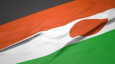 Niger National Flag, A slanted national flag on a desk