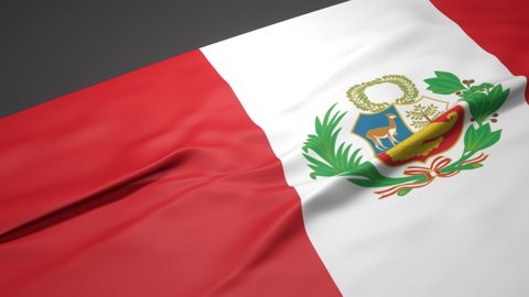 Peru National Flag, A slanted national flag on a desk