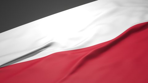 Poland National Flag, A slanted national flag on a desk