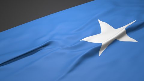 Somalia National Flag, A slanted national flag on a desk