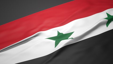 シリア国旗, デスクの上に置いてある斜め角度の国旗