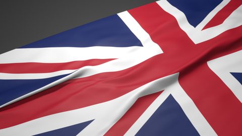 United-Kingdom National Flag, A slanted national flag on a desk