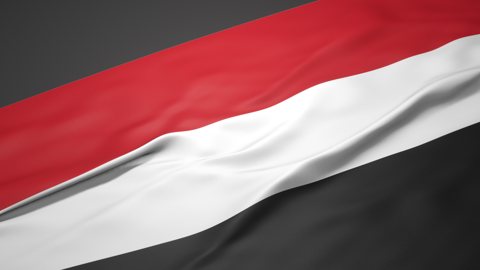 Yemen National Flag, A slanted national flag on a desk