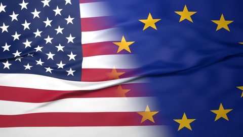 ヨーロッパ連合(EU)国旗, 画面を半分に分割した国旗