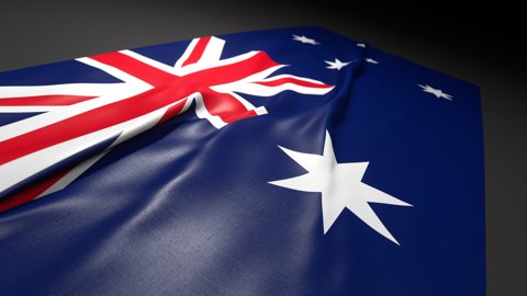 Australia National Flag, Flag on a desk with perspective