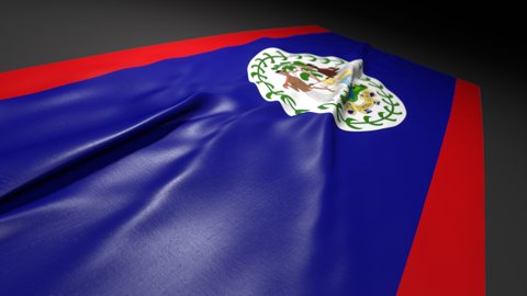 Belize National Flag, Flag on a desk with perspective