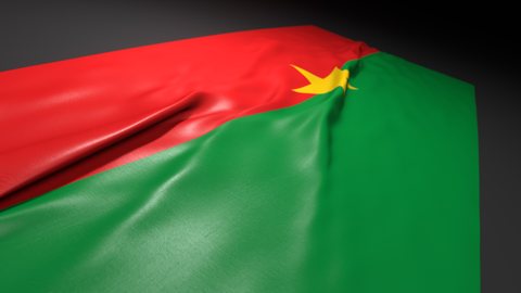 Burkina-Faso National Flag, Flag on a desk with perspective