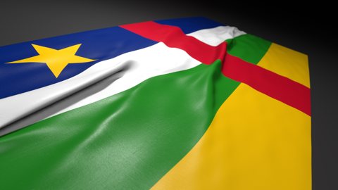 Central-African-Republic National Flag, Flag on a desk with perspective