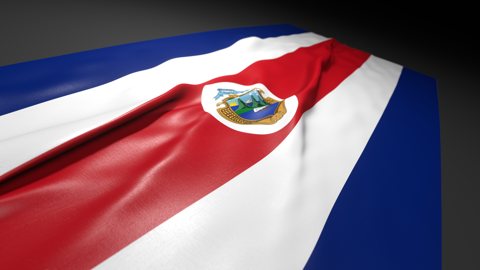 Costa-Rica National Flag, Flag on a desk with perspective