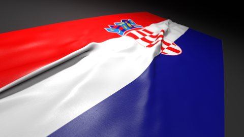 Croatia National Flag, Flag on a desk with perspective