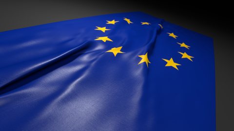 ヨーロッパ連合(EU)国旗, 遠近感あるデスクの上の国旗