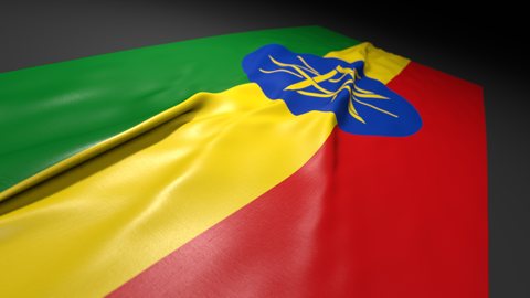 Ethiopia National Flag, Flag on a desk with perspective