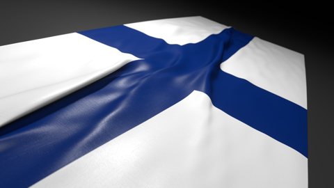 Finland National Flag, Flag on a desk with perspective