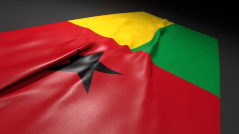 Guinea-Bissau National Flag, Flag on a desk with perspective