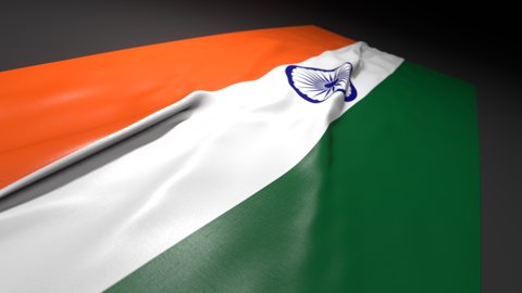 India National Flag, Flag on a desk with perspective