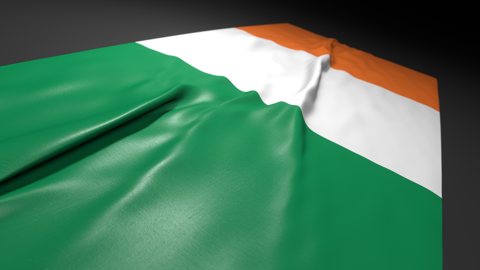 Ireland National Flag, Flag on a desk with perspective