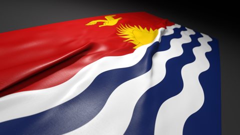 Kiribati National Flag, Flag on a desk with perspective