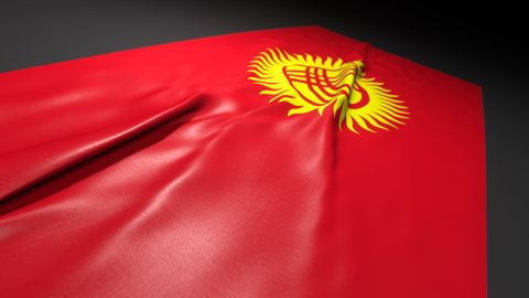 Kyrgyzstan National Flag, Flag on a desk with perspective