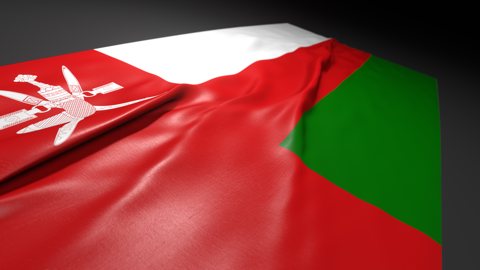 Oman National Flag, Flag on a desk with perspective