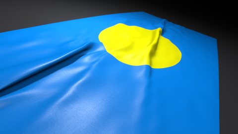 Palau National Flag, Flag on a desk with perspective