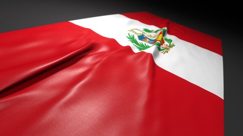 Peru National Flag, Flag on a desk with perspective