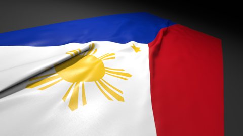 Philippines National Flag, Flag on a desk with perspective