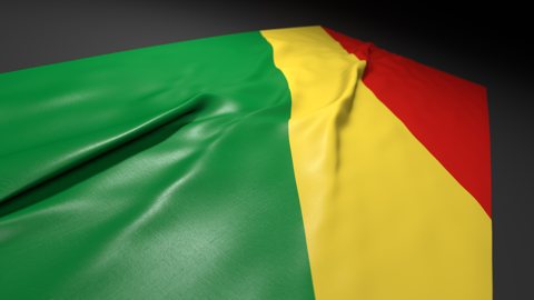 Republic-of-Congo National Flag, Flag on a desk with perspective