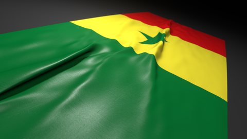 Senegal National Flag, Flag on a desk with perspective