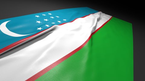 Uzbekistan National Flag, Flag on a desk with perspective