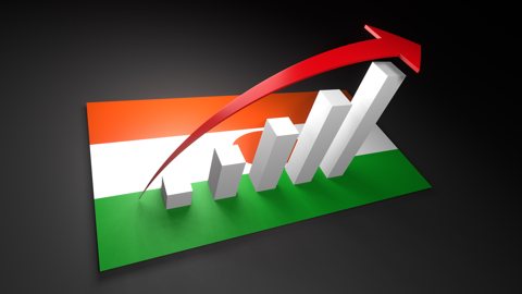 Niger National Flag, Red arrow and white upward graph rising above the national flag