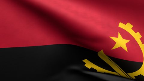 Angola National Flag, Zoomed in waving flag