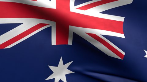 Australia National Flag, Zoomed in waving flag