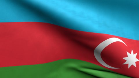 Azerbaijan National Flag, Zoomed in waving flag