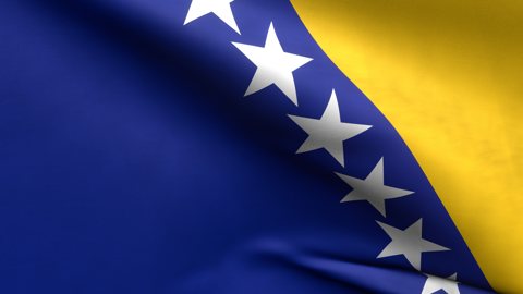 Bosnia-and-Herzegovina National Flag, Zoomed in waving flag