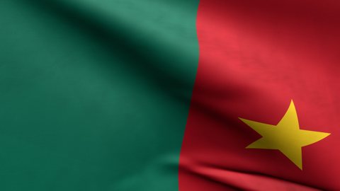 Cameroon National Flag, Zoomed in waving flag