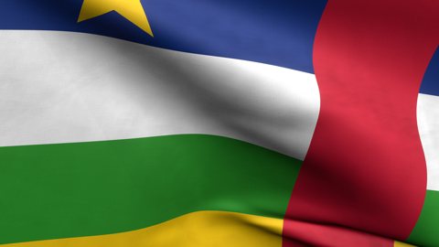 Central-African-Republic National Flag, Zoomed in waving flag