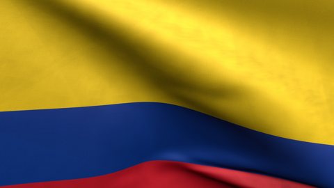 Colombia National Flag, Zoomed in waving flag