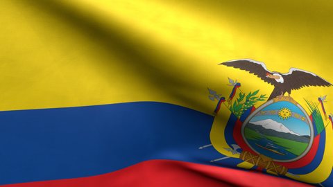 Ecuador National Flag, Zoomed in waving flag