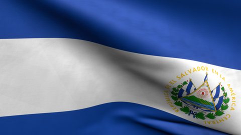 El-Salvador National Flag, Zoomed in waving flag