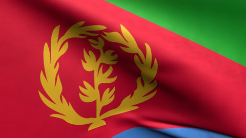 Eritrea National Flag, Zoomed in waving flag