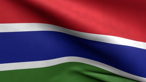 Gambia National Flag, Zoomed in waving flag