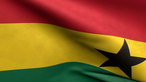 Ghana National Flag, Zoomed in waving flag