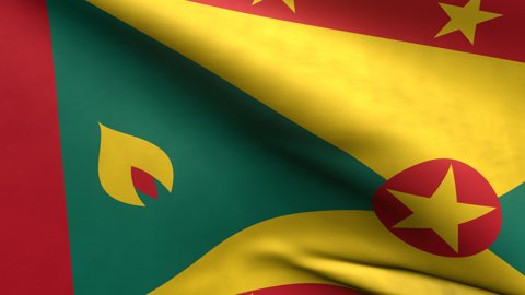 Grenada National Flag, Zoomed in waving flag