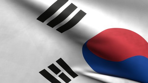 韓国国旗, 拡大したはためいている国旗