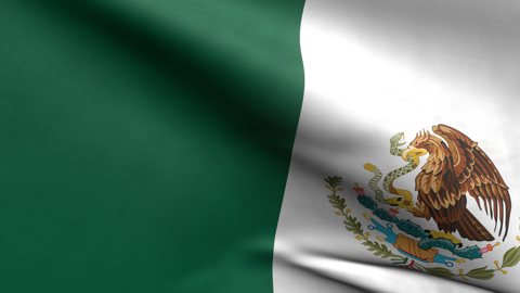 Mexico National Flag, Zoomed in waving flag