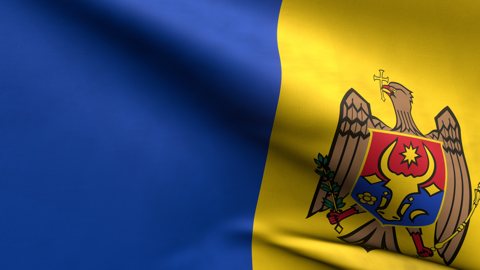 Moldova National Flag, Zoomed in waving flag