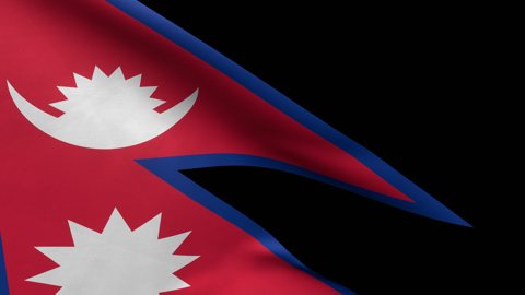 Nepal National Flag, Zoomed in waving flag