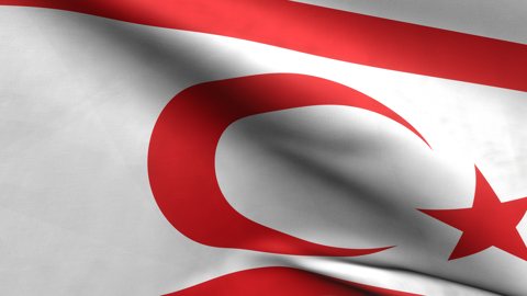 Northern-Cyprus National Flag, Zoomed in waving flag