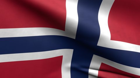 ノルウェー国旗, 拡大したはためいている国旗