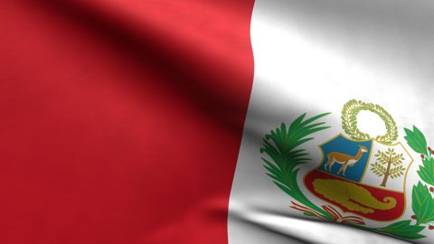 Peru National Flag, Zoomed in waving flag